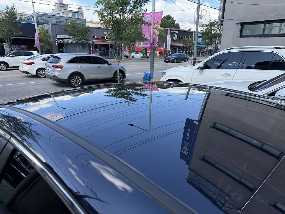 쏘나타 유리막코팅 시공 모습