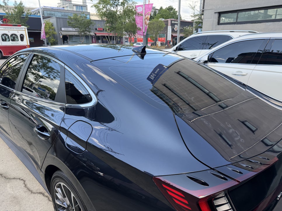 쏘나타 실내세차 후 모습